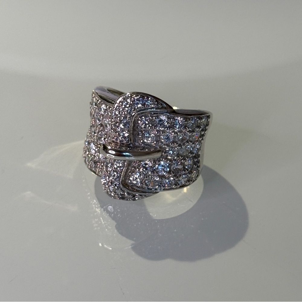 Sterling silver buckle ring size 5